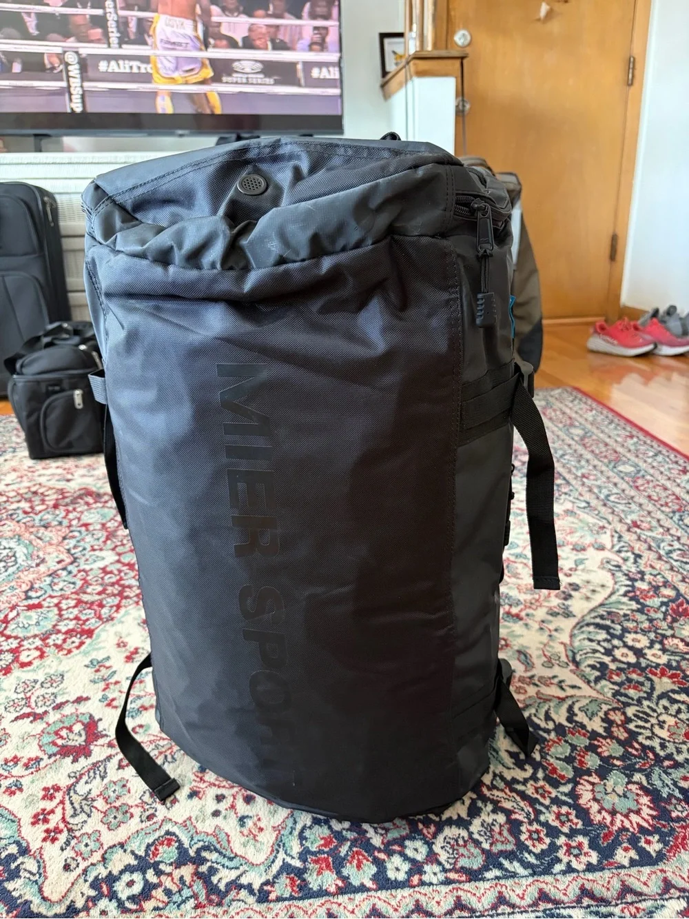 MIER Sport Black Duffel Bag — Men's Travel & Gym Bag